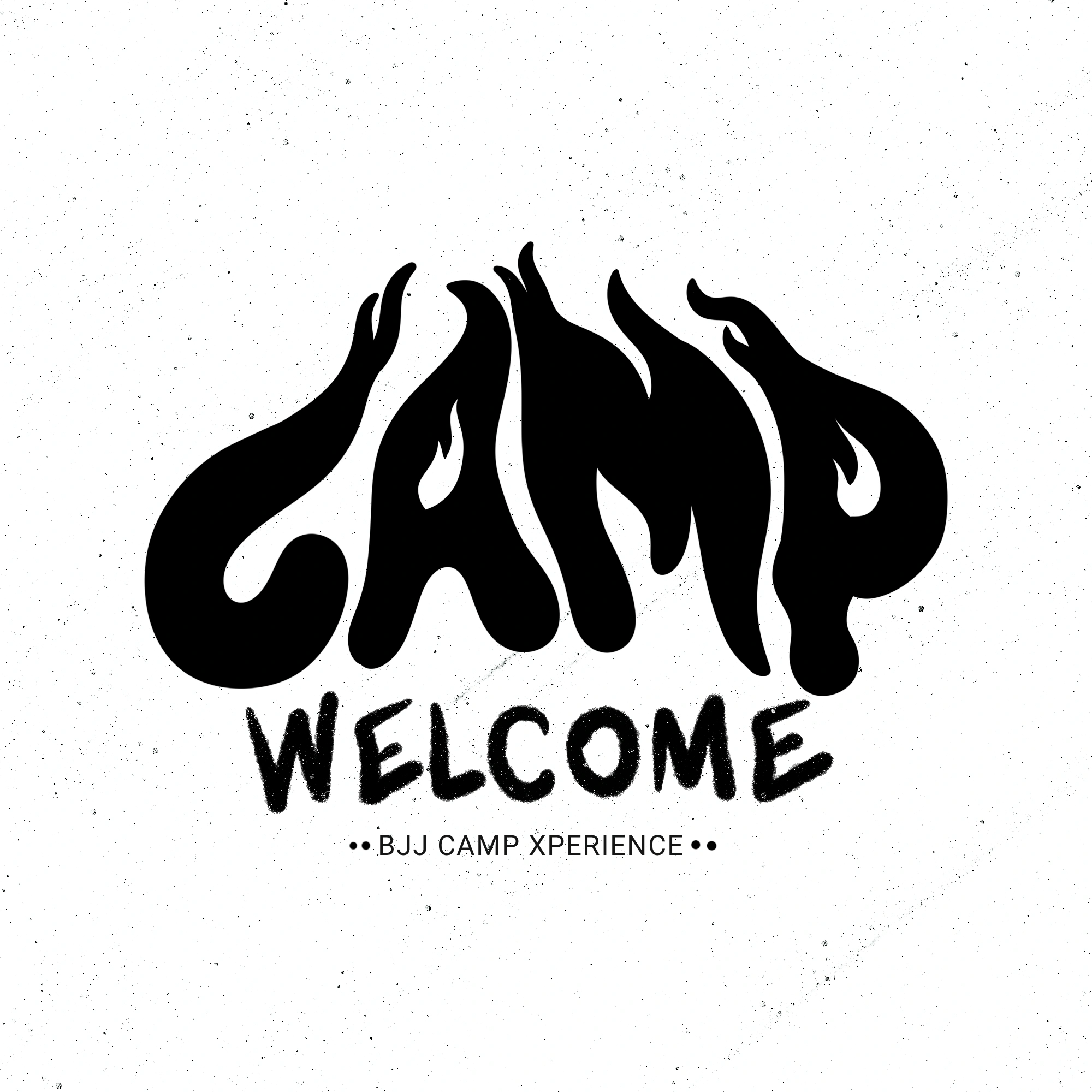 "Camp Welcome" logo for Brazilian Jiu-Jitsu Training Camp in Colombia, tailored for US and European travelers.