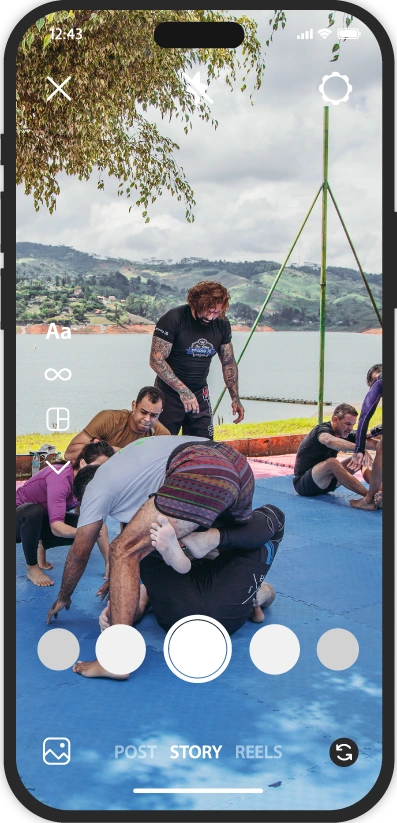 BJJ Camp participants training on mats outside a well-lit house at night, creating an intense and inspiring training environment.