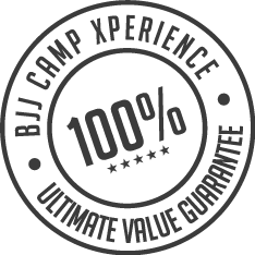 BJJ Camp XP Money-Back Guarantee badge ensuring risk-free registration and participant satisfaction.