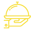Dining Experience Icon – Camps Calima Food tray icon representing the dining experience at Camps Calima.