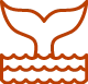 Whale Watching Icon Whale tail icon symbolizing whale watching.