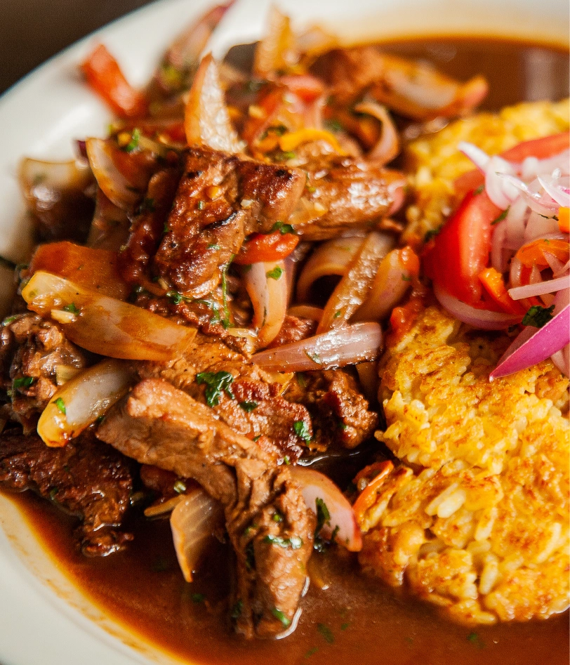 Traditional Peruvian dish served during a Brazilian Jiu Jitsu Camp in Peru experience.